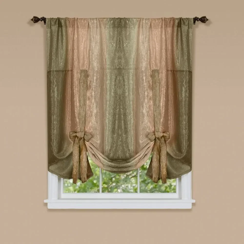 Designer Home Ombre Window Curtains, Modern Semi-Sheer Window Curtain Drape
